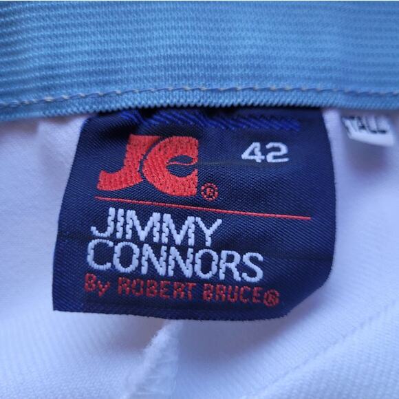 VINTAGE 70s Jimmy Connors White Tennis Shorts Sz 42T Retro Athletic USA Made - Picture 5 of 9